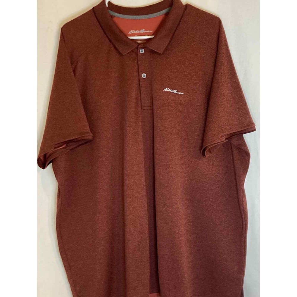 Eddie Bauer‎ FreeDry Polo Shirt Short Sleeve 2XL Red Heathered Performance
